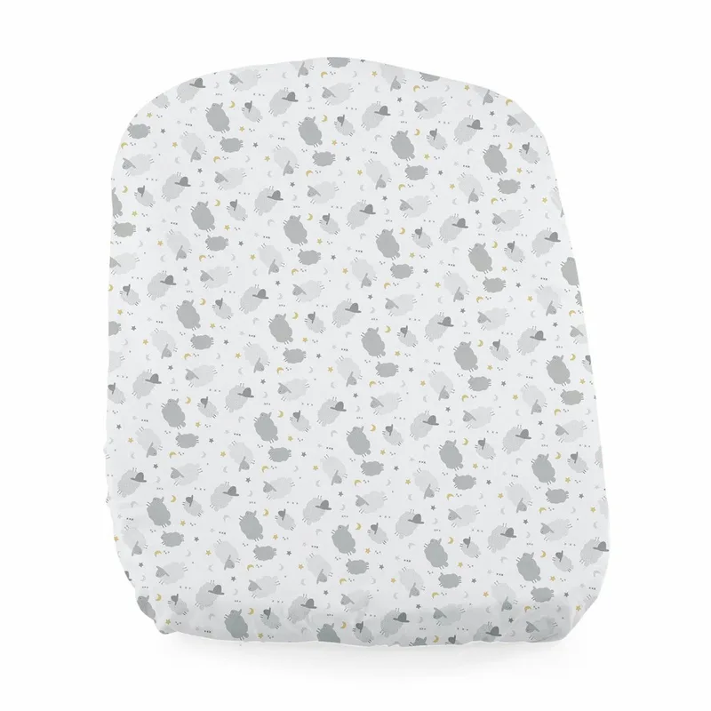 Set van 2 hoeslakens schapenpatroon - Voor Baby Hug 4-in-1 wieg de Chicco en Gris – photo produit