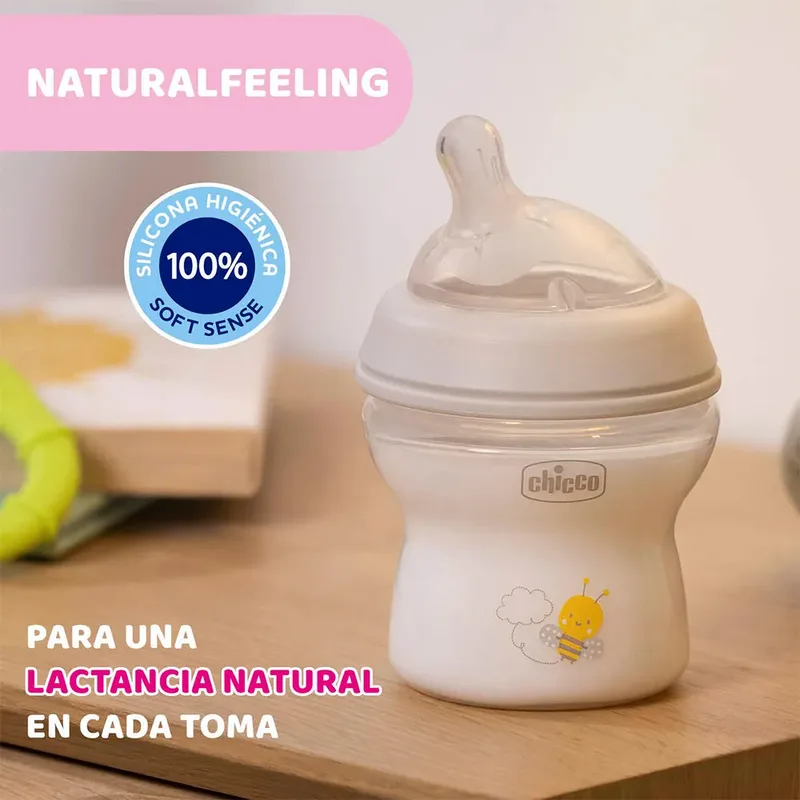 Zuigfles Natural Feeling 150 Ml Transparant by Chicco in Grey – product photo 4 of 6