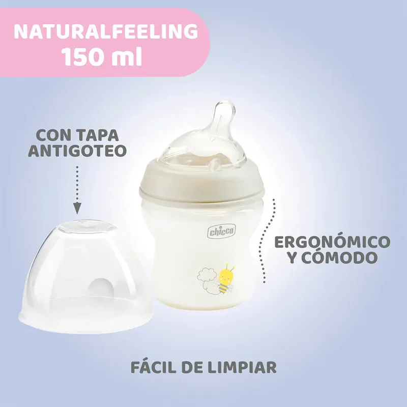 Zuigfles Natural Feeling 150 Ml Transparant by Chicco in Grey – product photo 3 of 6
