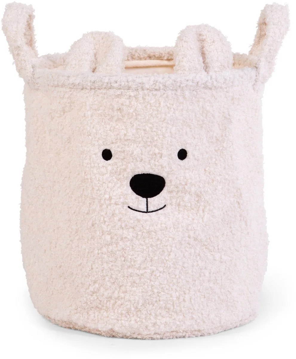 Opbergmand - Teddy - Schattig Ontwerp - Praktische Opslag - Gemakkelijk Te Reinigen - 30x30x30 Cm van Childhome in Ecru – productfoto