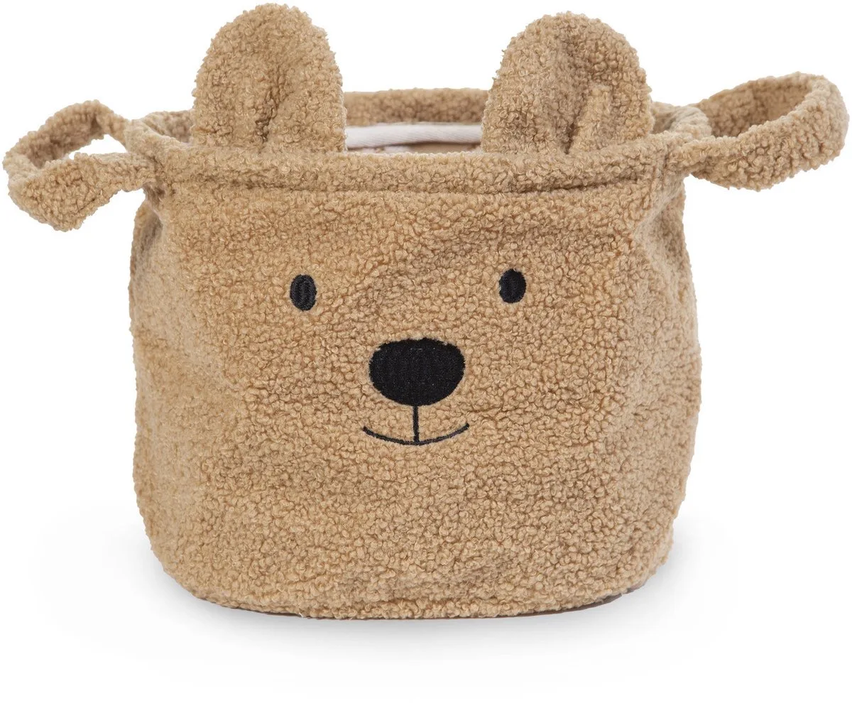 Opbergmand Teddy - Zachte Stof & Schattig Design - Bruin - 25x20x20 cm van Childhome in Bruin – 25x20 – productfoto