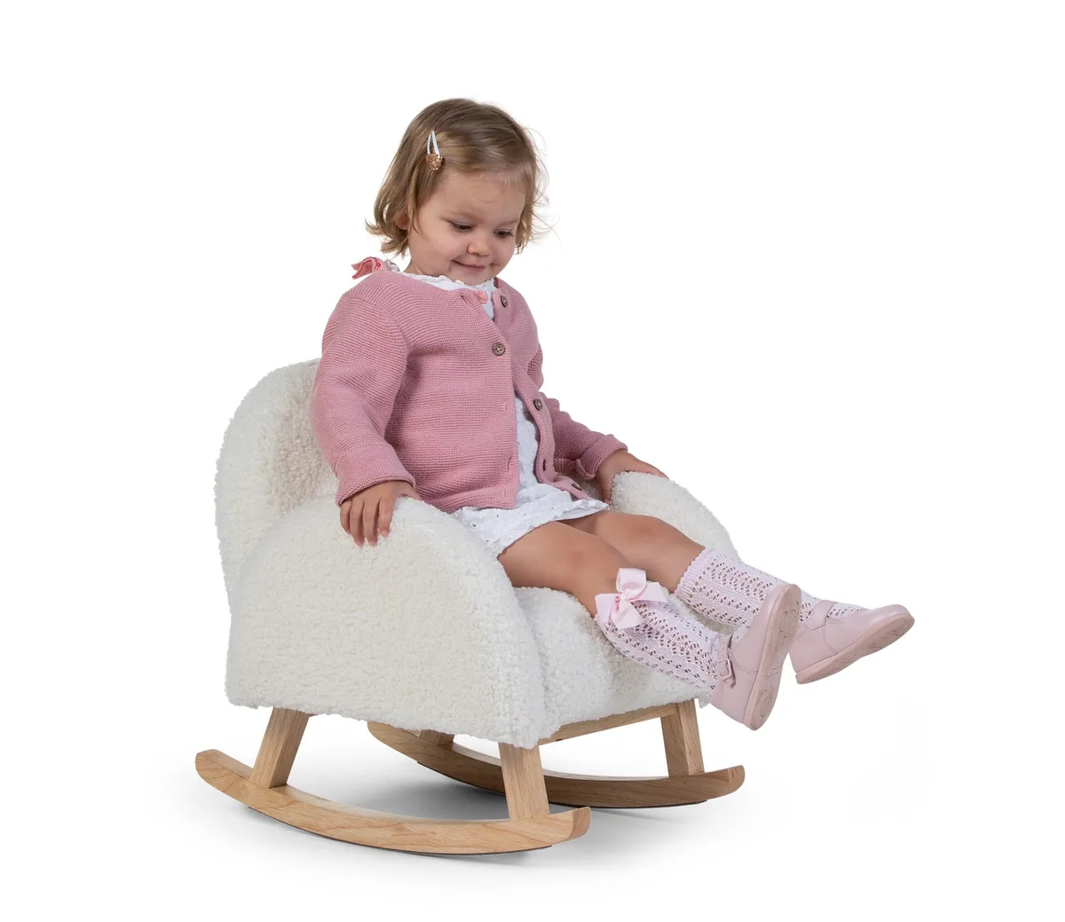 Schommelstoel - Teddy - Comfortabel & Stijlvol - Perfect voor Kinderen van Childhome in Ecru – productfoto 2 van 4