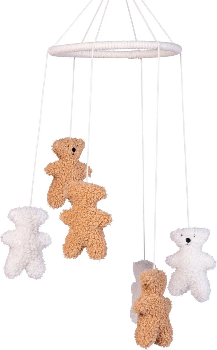 Teddy collection - Mobiel baby – Babymobiel - Beige/Wit von Childhome in Braun – Produktfoto