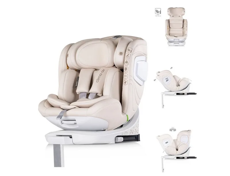 Autokindersitz Clima Air 40-150 cm, ab: 0, bis: 12, i-Size Isofix Lüftungs-Heizfunktion, Polyester, Kunststoff, Stützbein by Chipolino in Beige – product photo