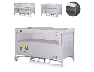 Baby-Reisebett Relax, 2 Ebenen, als Beistellbett nutzbar, Seiteneingang, Faltmatratze de Chipolino en Gris – photo produit 1 sur 5