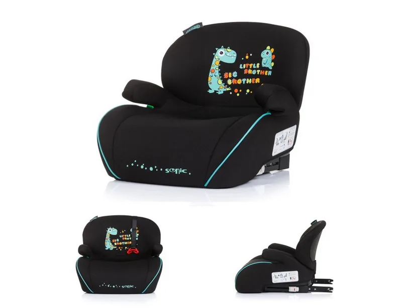 Kindersitzerhöhung Sonic Isofix 125-150 cm, ab: 6, bis: 12, i-Size, Kindersitz, Armlehne, Sitzerhöhung der Gruppe 3 (22 - 36 kg) by Chipolino in Green – product photo