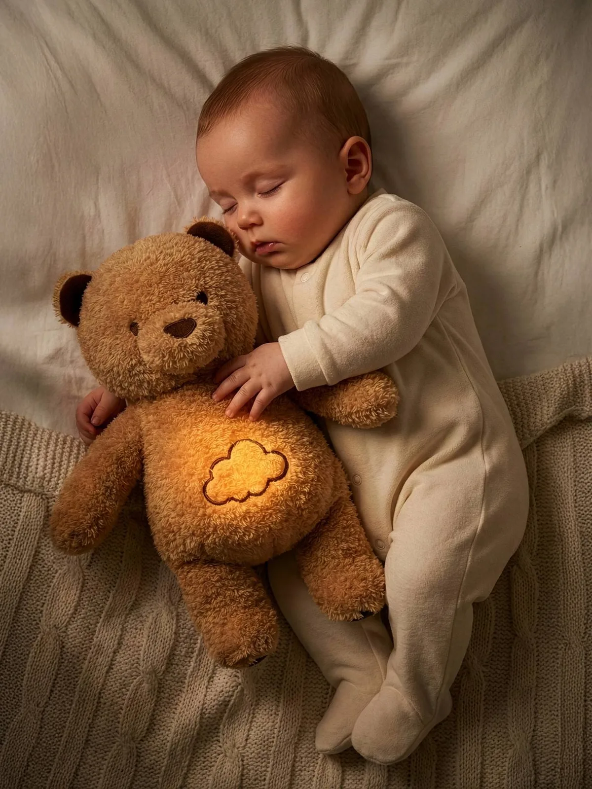 Knuffel Cookie muzikale en lichtgevende beer bruin de Cloud B – photo produit