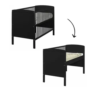 Meegroei Ledikant/Co-sleeper Colorfull Home Lya2 Beuken Black 60x120 van Colorfull Home – productfoto 1 van 4