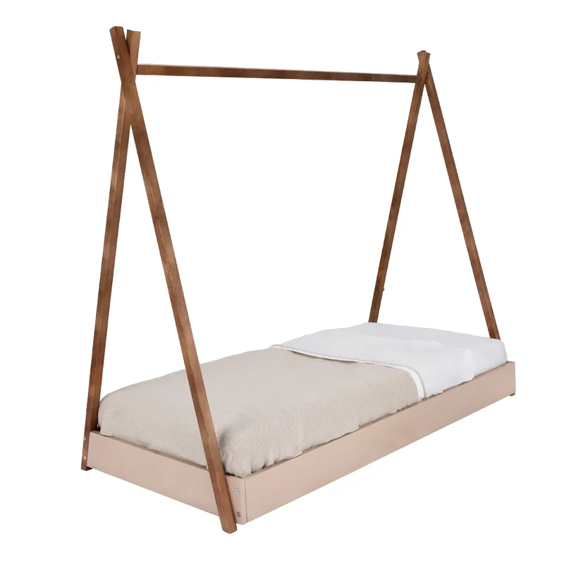 Peuterbed Colorfull Home 70x140 Vloerbed Tipi Walnut van Colorfull Home – productfoto