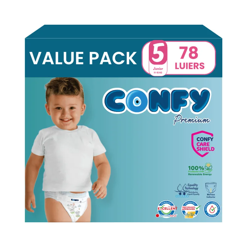 3x Confy Premium Luiers Maat 5 Junior 11-18kg 26 stuks van Confy – productfoto