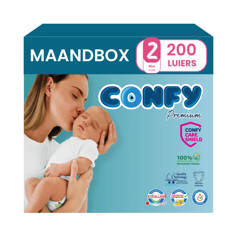 5x Confy Premium Luiers Maat 2 Mini 3-6kg 40 stuks fra Confy – produktbillede