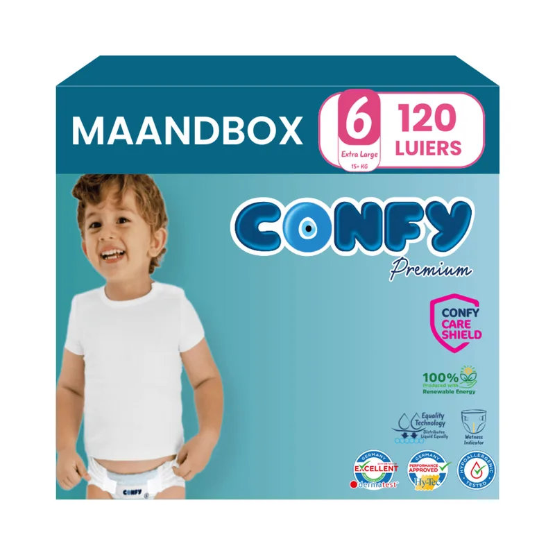 5x Confy Premium Luiers Maat 6 XL 15+kg 24 stuks van Confy – productfoto
