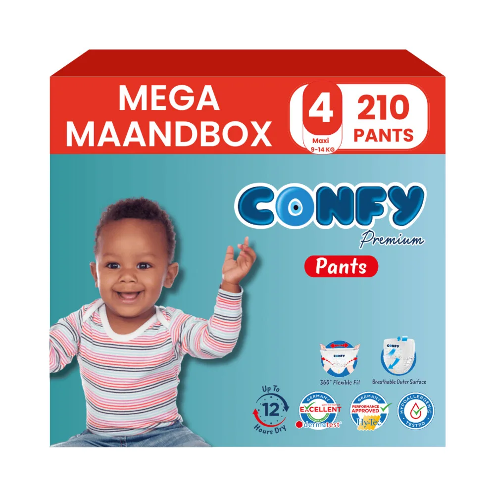 8x Confy Premium Luierbroekjes Maat 4 Maxi 9-14kg 30 stuks van Confy – productfoto