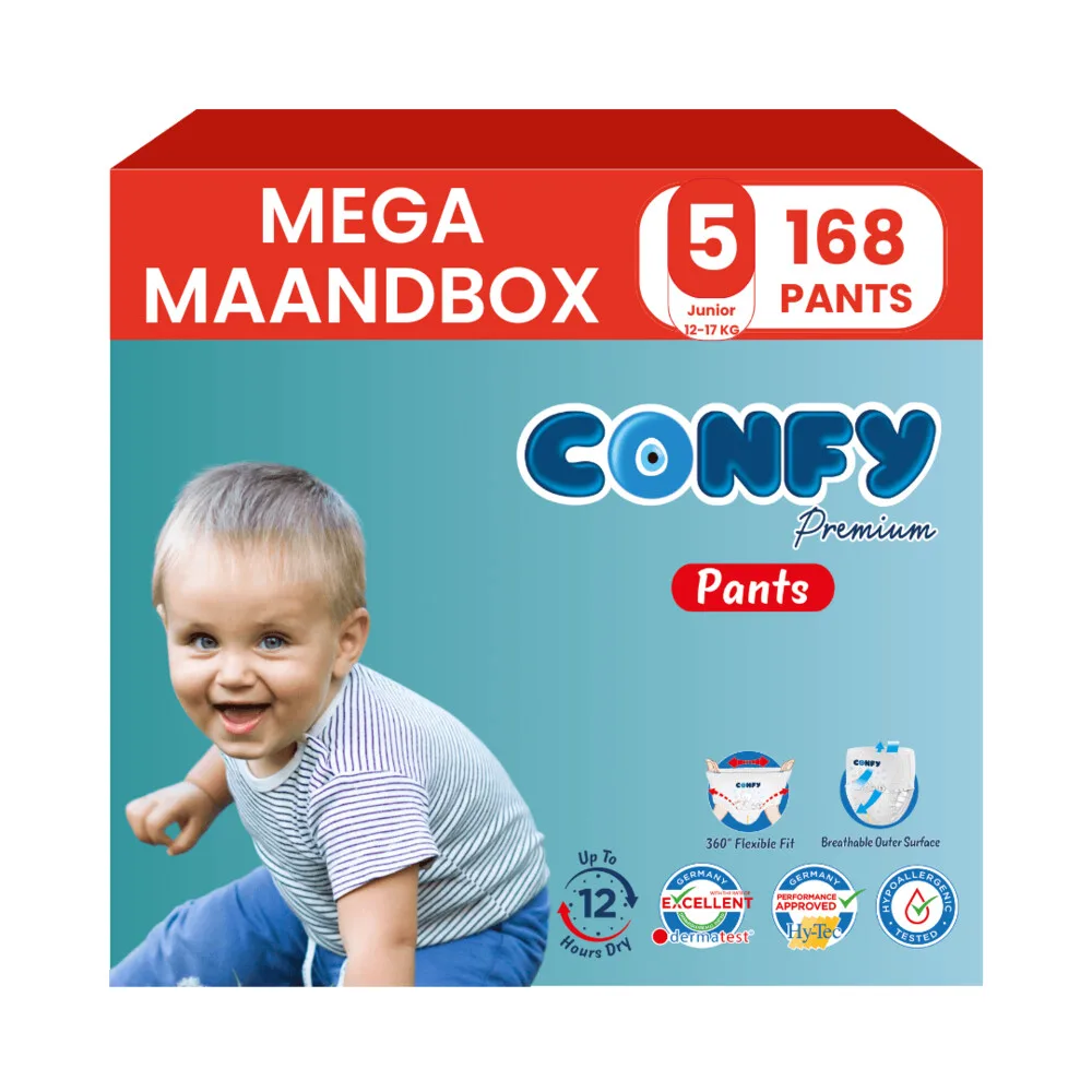 8x Confy Premium Luierbroekjes Maat 5 Junior 11-18kg 24 stuks van Confy – productfoto