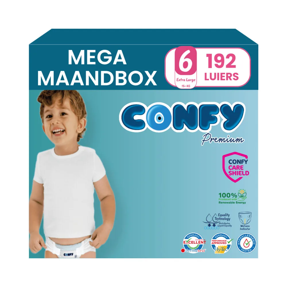 8x Confy Premium Luiers Maat 6 XL 15+kg 24 stuks van Confy – productfoto