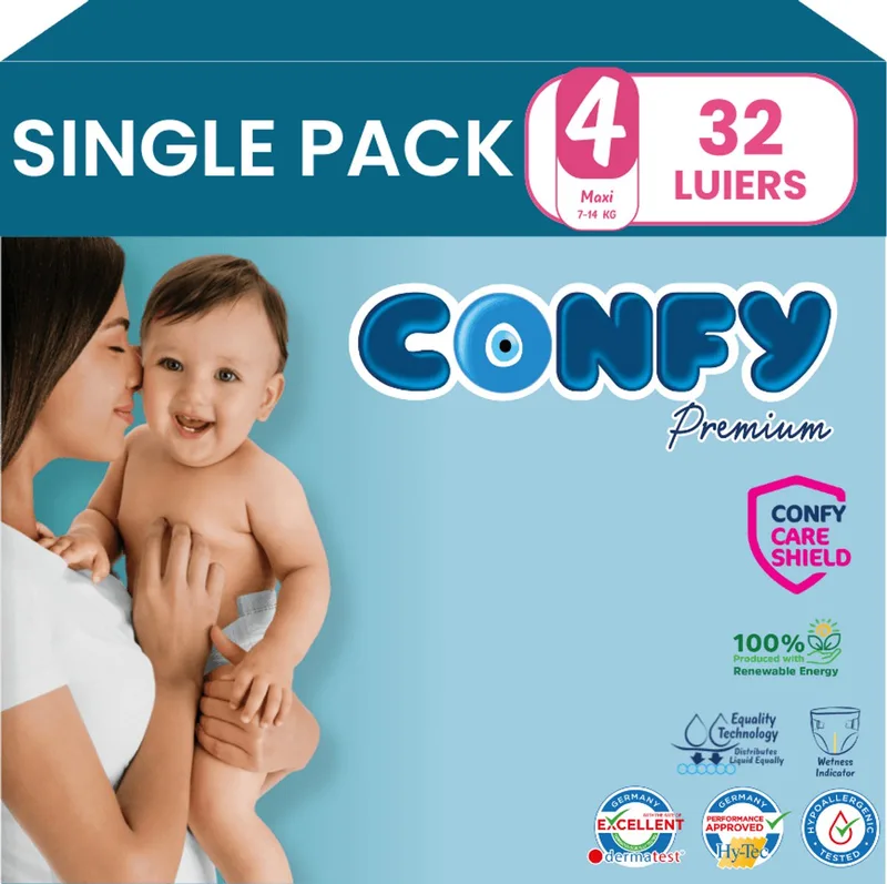 Premium - Luiers Maat 4 (7-14kg) - 32 Luiers de Confy – photo produit