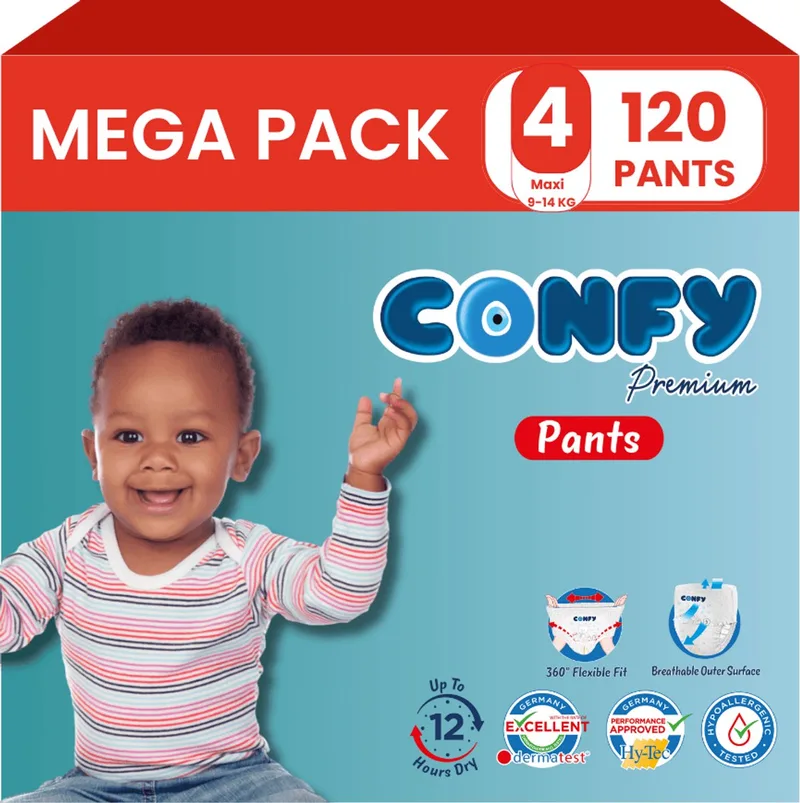 Premium Pants - Luierbroekjes Maat 4 (9-14kg) - 120 Luierbroekjes - Mega Pack från Confy – produktbild