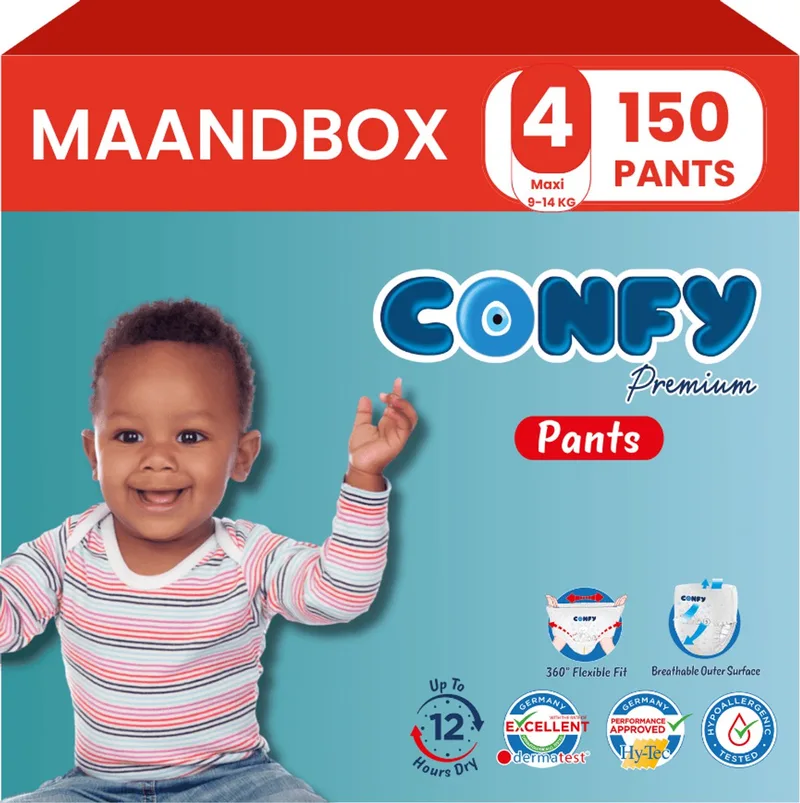 Premium Pants - Luierbroekjes Maat 4 (9-14kg) - 150 Luierbroekjes - Maandbox by Confy – product photo