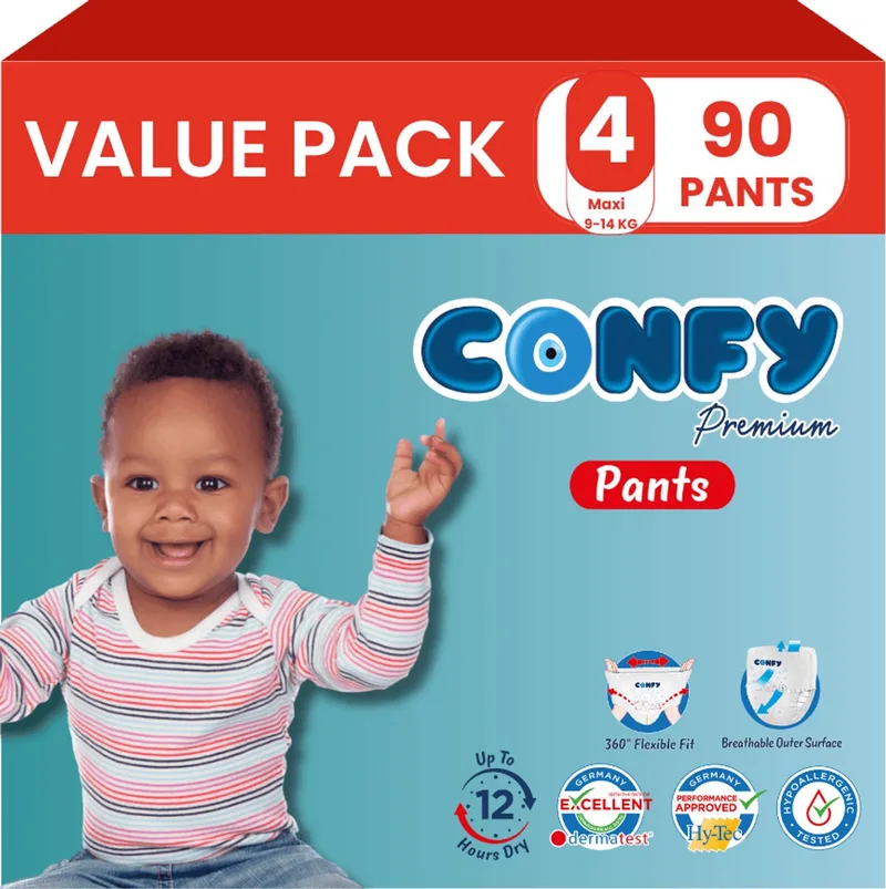 Premium Pants - Luierbroekjes Maat 4 (9-14kg) - 90 Luierbroekjes - Value Pack by Confy – product photo