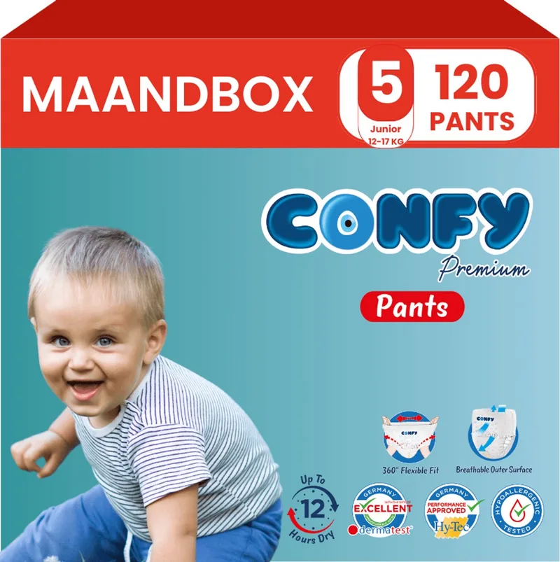 Premium Pants - Luierbroekjes Maat 5 (12-17kg) - 120 Luierbroekjes - Maandbox by Confy – product photo