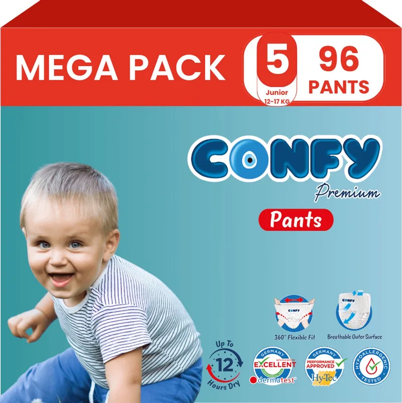 Premium Pants - Luierbroekjes Maat 5 (12-17kg) - 96 Luierbroekjes - Mega Pack van Confy – productfoto
