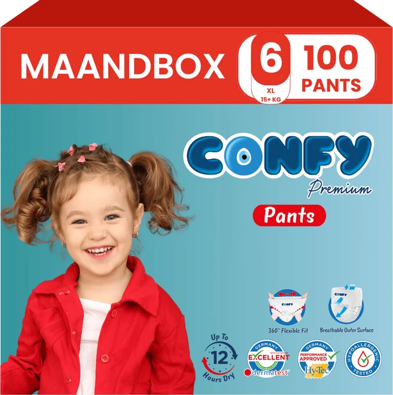 Premium Pants - Luierbroekjes Maat 6 (15+kg) - 100 Luierbroekjes - Maandbox fra Confy – produktbillede