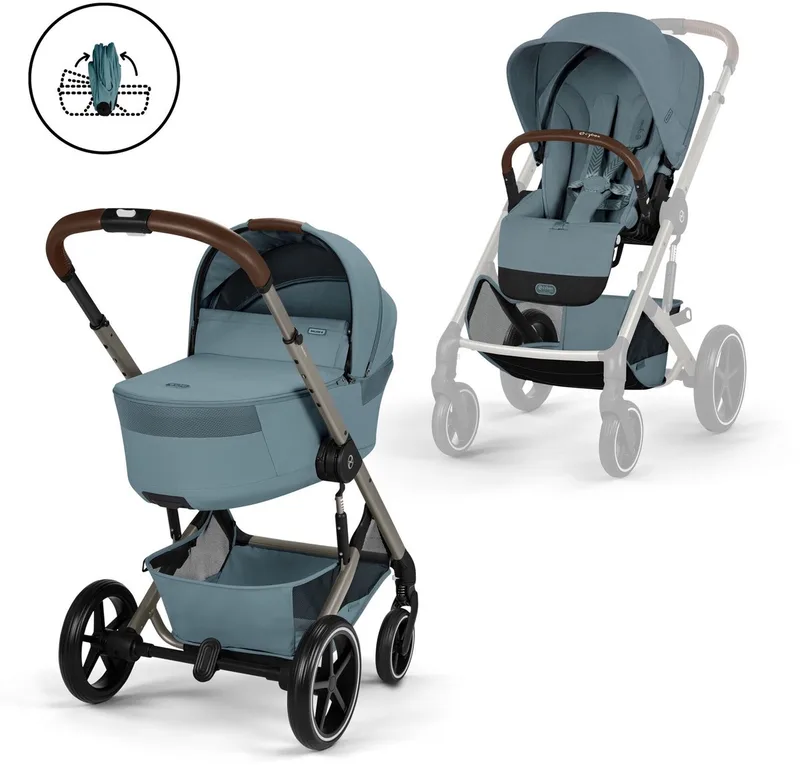 Balios S Lux - kinderwagen - 2-in-1 - met opvouwbare wieg - 2026 från Cybex i Stormy Blue – produktbild