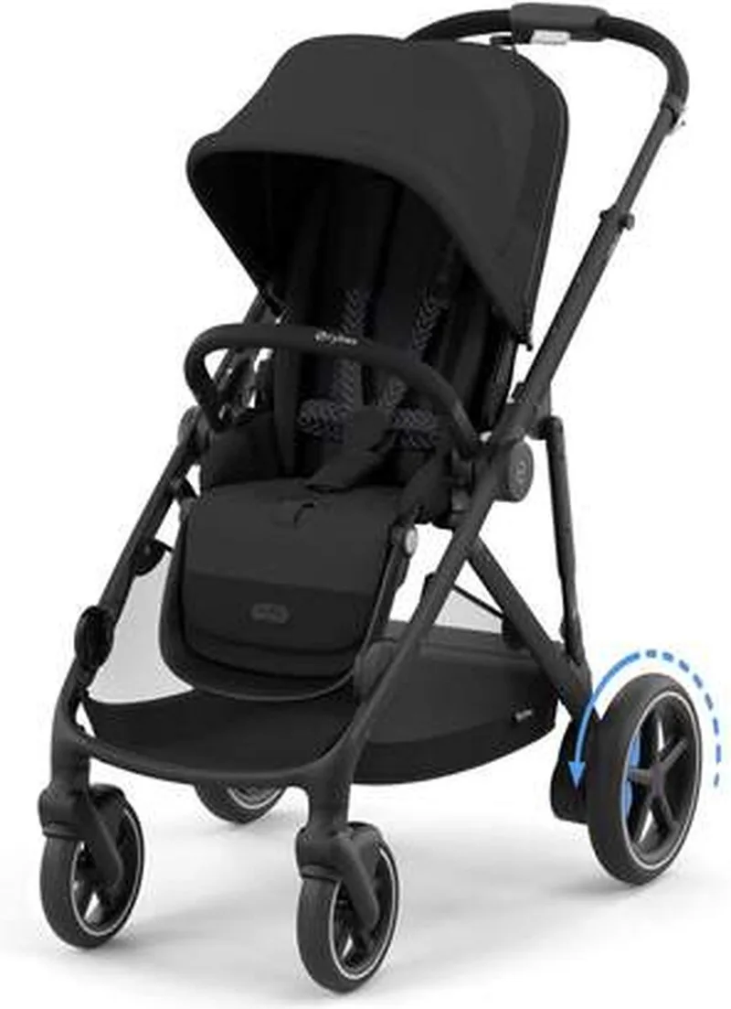 e-Gazelle S - Kinderwagen - Black Frame fra Cybex i Moon Black – produktbillede