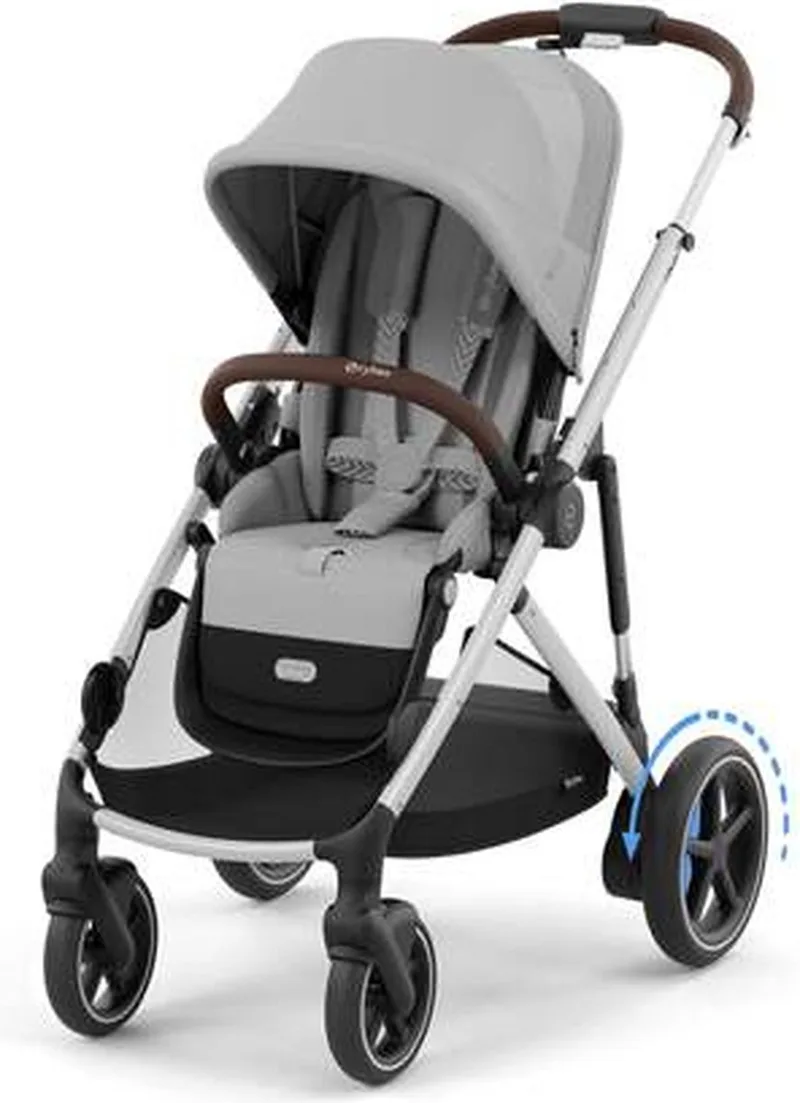 e-Gazelle S - Kinderwagen - Silver Frame by Cybex in Stone Grey – product photo
