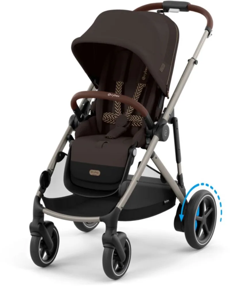 e-Gazelle S - Kinderwagen - Taupe Frame by Cybex in Chocolate Brown – product photo