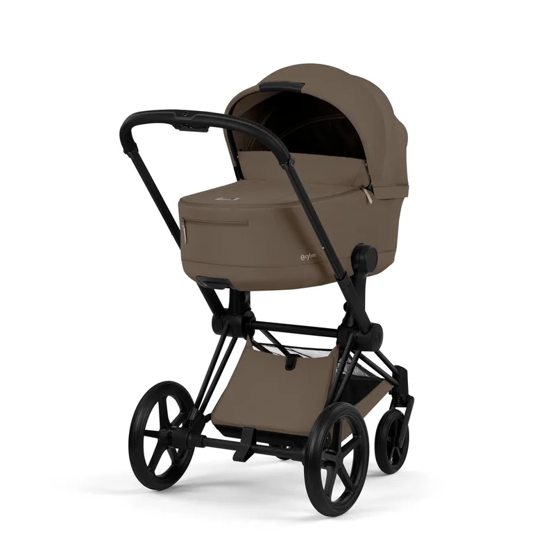 Kinderwagen Cybex e-Priam 5 Comfort Matt Black/Coconut Brown incl. Foldable Carrycot van Cybex – productfoto 2 van 4