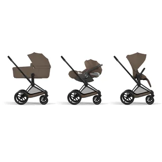 Kinderwagen Cybex e-Priam 5 Comfort Matt Black/Coconut Brown incl. Foldable Carrycot van Cybex – productfoto 4 van 4