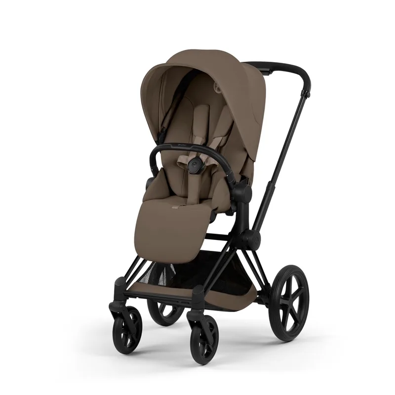 Kinderwagen Cybex e-Priam 5 Comfort Matt Black/Coconut Brown incl. Foldable Carrycot van Cybex – productfoto 3 van 4