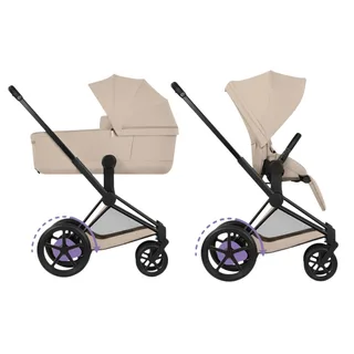 Kinderwagen Cybex e-Priam 5 Comfort Matt Black/Cozy Beige incl. Foldable Carrycot by Cybex – product photo 1 of 4