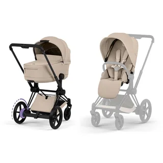 Kinderwagen Cybex e-Priam 5 Comfort Matt Black/Cozy Beige incl. Foldable Carrycot by Cybex – product photo 2 of 4