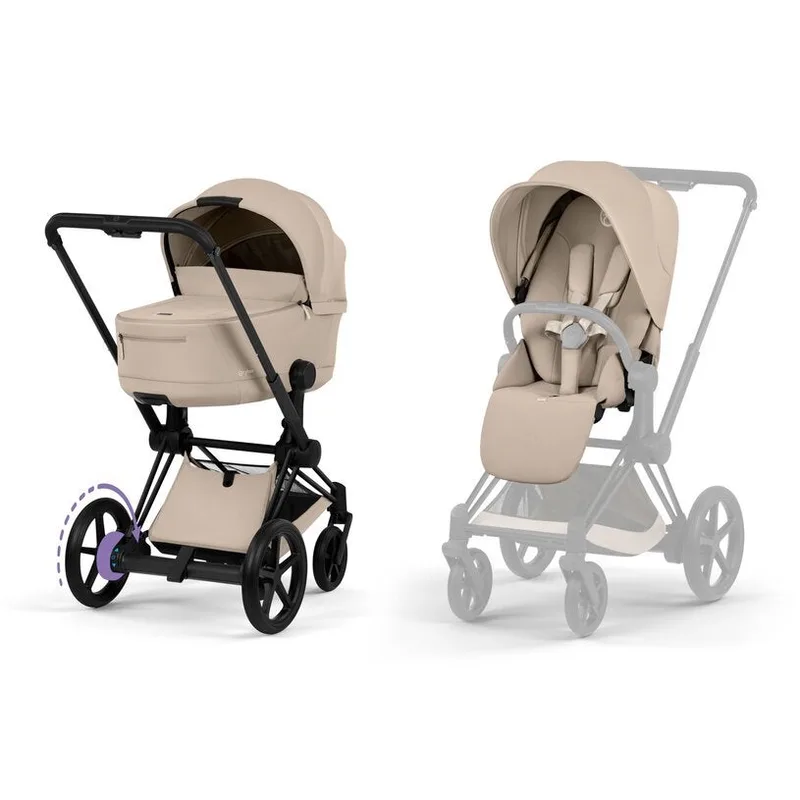 Kinderwagen Cybex e-Priam 5 Comfort Matt Black/Cozy Beige incl. Foldable Carrycot by Cybex – product photo 2 of 4