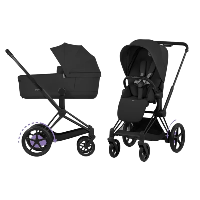 Kinderwagen Cybex e-Priam 5 Comfort Matt Black/Sepia Black incl. Foldable Carrycot by Cybex – product photo 1 of 4