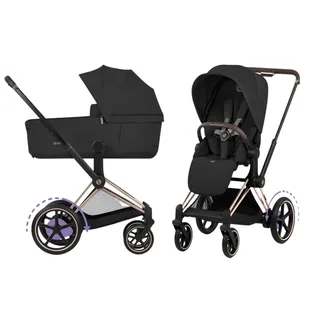 Kinderwagen Cybex e-Priam 5 Comfort Rosegold/Sepia Black incl. Foldable Carrycot by Cybex – product photo 1 of 4