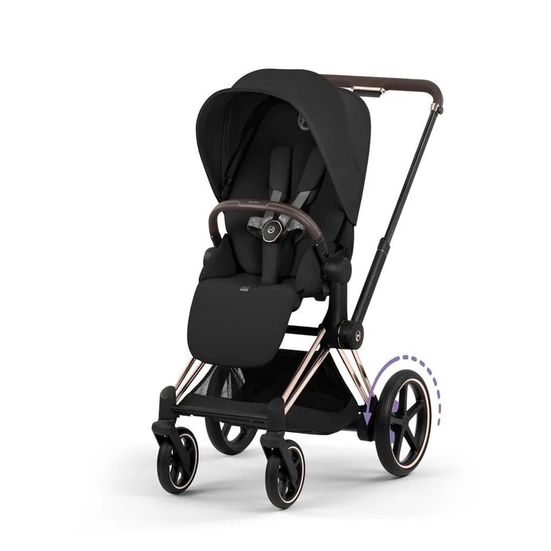 Kinderwagen Cybex e-Priam 5 Comfort Rosegold/Sepia Black incl. Foldable Carrycot by Cybex – product photo 3 of 4