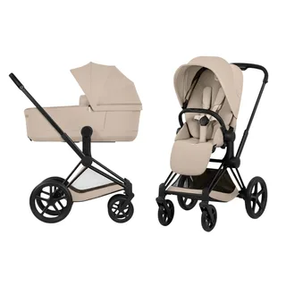 Kinderwagen Cybex Priam 5 Comfort Matt Black/Cozy Beige incl. Foldable Carrycot by Cybex – product photo 1 of 4