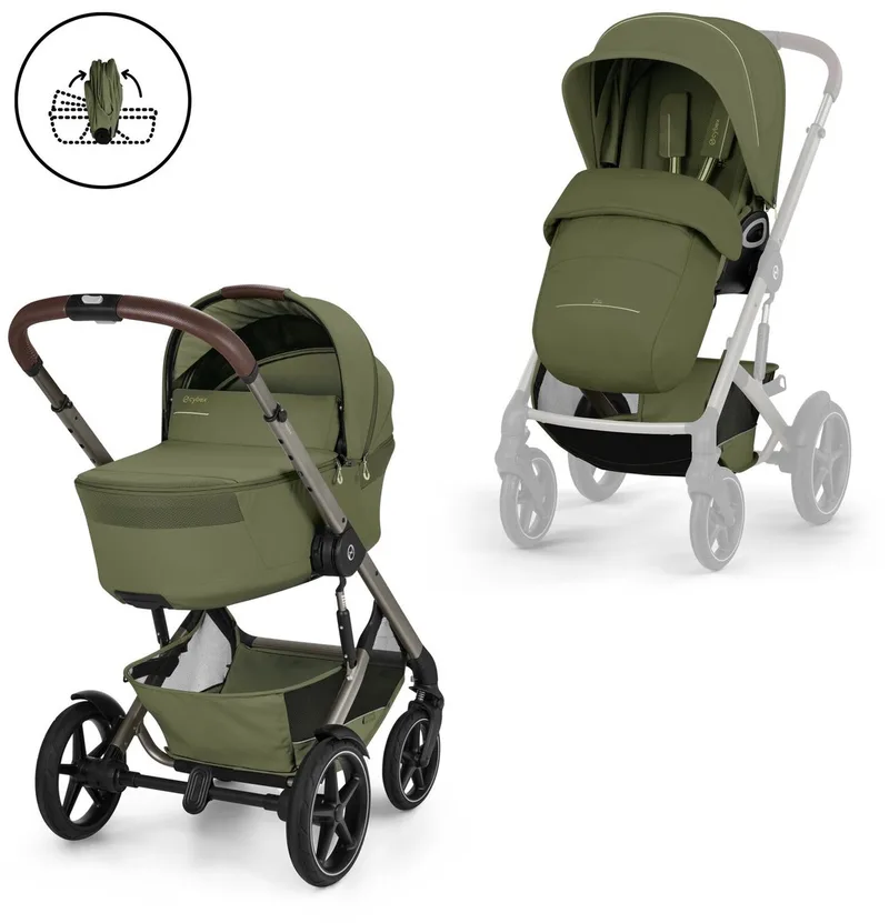 Talos S Lux - kinderwagen - 2-in-1 - met opvouwbare wieg - 2026 från Cybex i Moss Green – produktbild