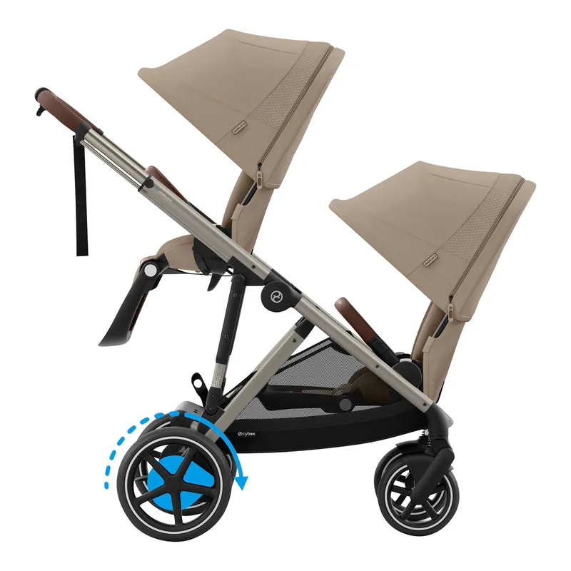 Zwillings- und Kinderwagen Geschwisterwagen eGazelle S by Cybex in Beige – product photo 1 of 2