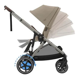 Zwillings- und Kinderwagen Geschwisterwagen eGazelle S by Cybex in Beige – product photo 2 of 2