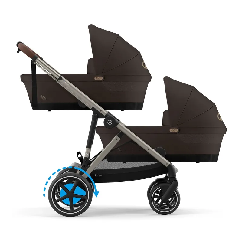Zwillings- und Kinderwagen Geschwisterwagen eGazelle S de Cybex en Marron – photo produit