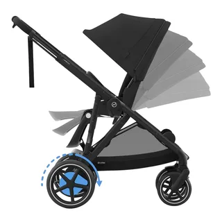Zwillings- und Kinderwagen Geschwisterwagen eGazelle S von Cybex in Schwarz – Produktfoto 2 von 2