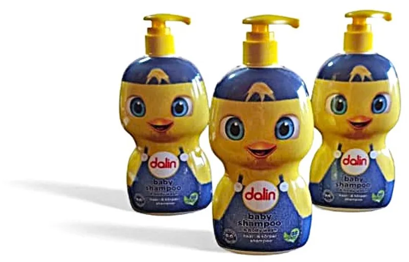 Baby Shampoo Blauw, 98% natuurlijke ingrediënten, anti-prik formule, veilig voor de gevoelige huid - 3 x 500ml - Dalin Bebek Şampuanı Dalin Baby Shampoo Blue, 98% natural ingredients, anti-tear formula, safe for sensitive skin – 3 x 500ml de Dalin – photo produit
