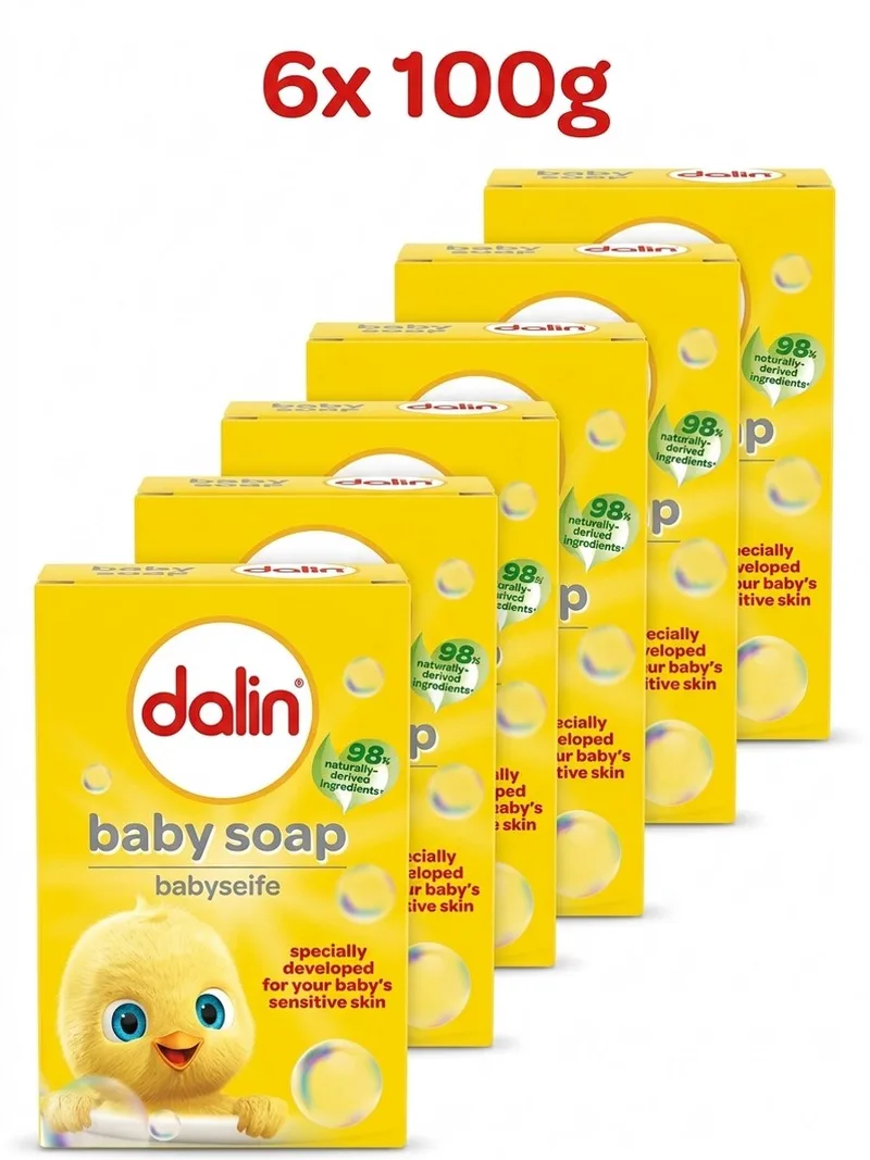Baby Zeep Classic 6 x 100 g | Hypoallergene Babyzeep vanaf Geboorte | 98% Natuurlijke Ingrediënten - Baby Soap by Dalin – product photo