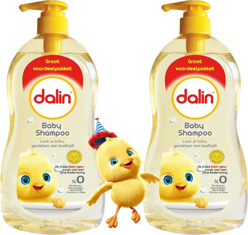 Babyshampoo 2 x 700ml milde verzorging voor baby’s haar en hoofdhuid & Oogvriendelijk de Dalin – photo produit