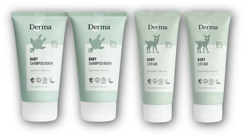 Baby pakket - 2 x shampoo & lichaam + 2 x baby crème de Derma en Blanc – photo produit