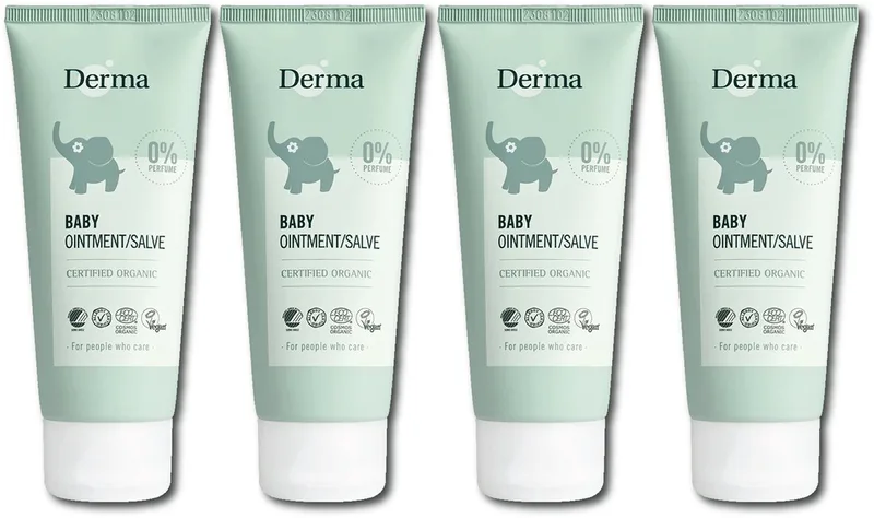 Billenzalf - 4 x 100ml - Beschermende Barrierelaag - voor Gevoelige Babyhuid - Hypoallergeen - Parfumvrij från Derma – produktbild